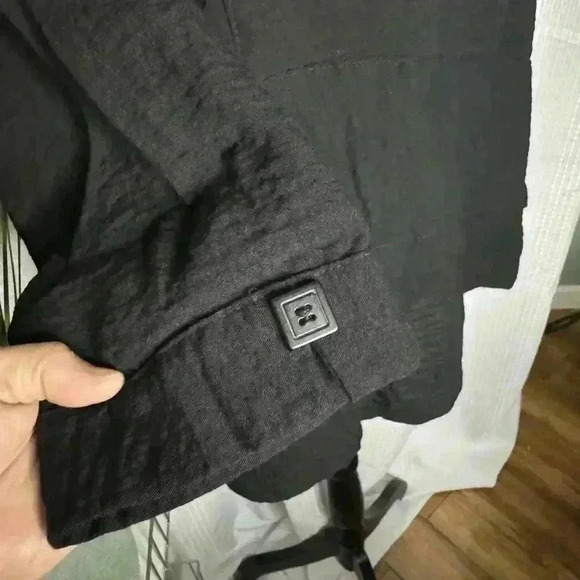 Kristin Crenshaw Women’s S Black Crinkle Tunic w/Pocket Hobo 3/4 Sleeve Top - Picture 3 of 12